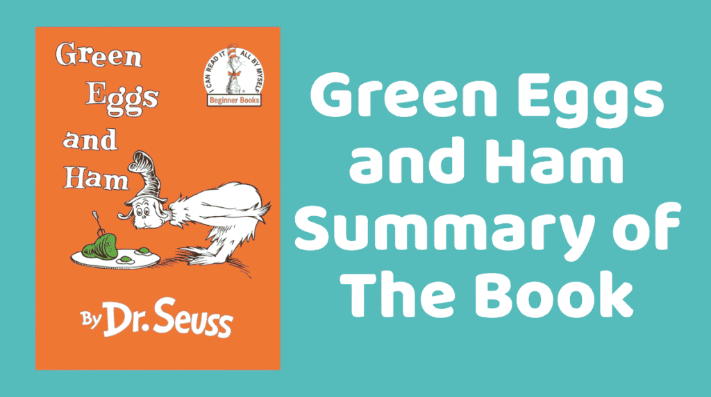 Graphic for the green eggs and ham summary of the book showing