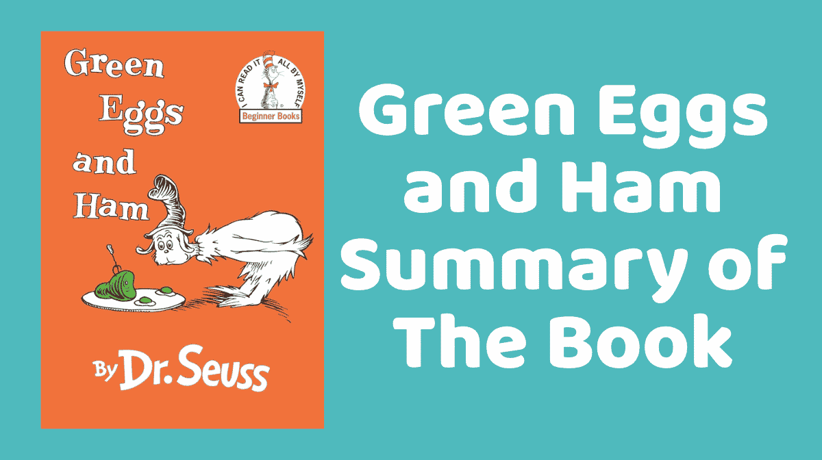 Graphic for the green eggs and ham summary of the book showing