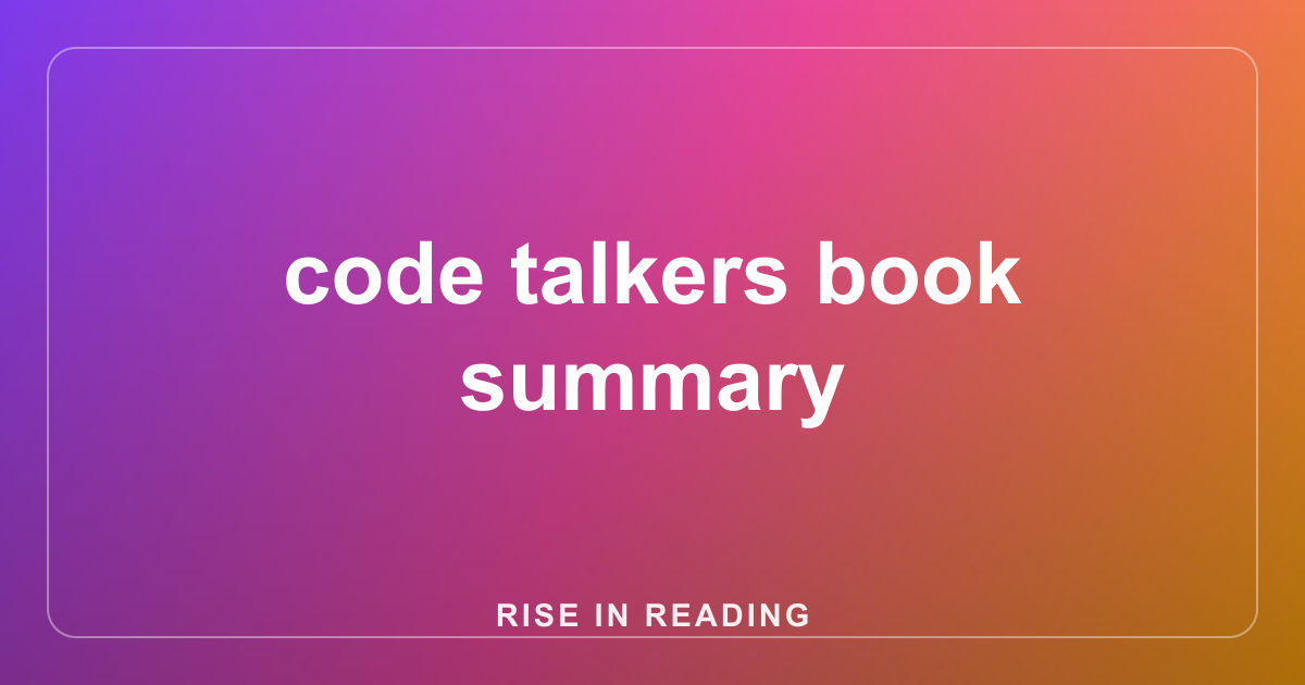 code talkers book summary