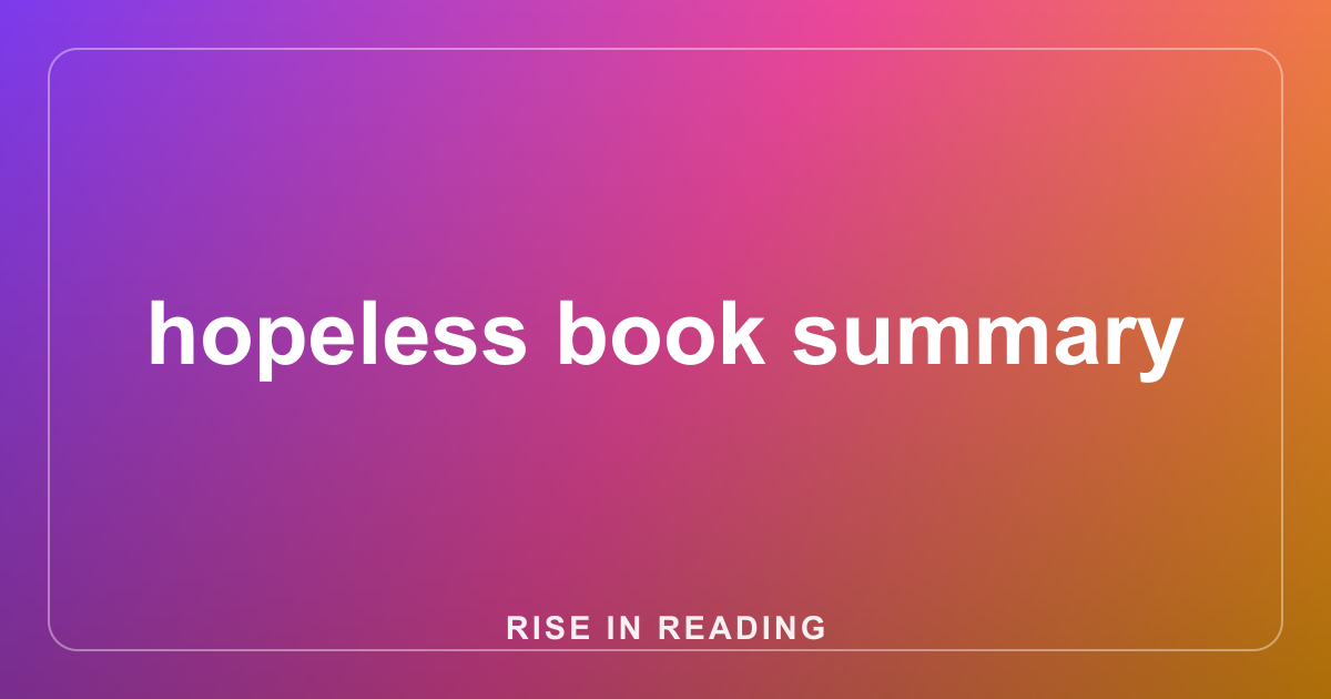 hopeless book summary