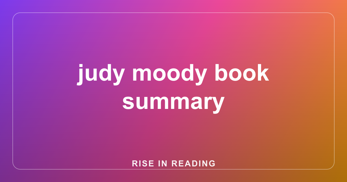 judy moody book summary