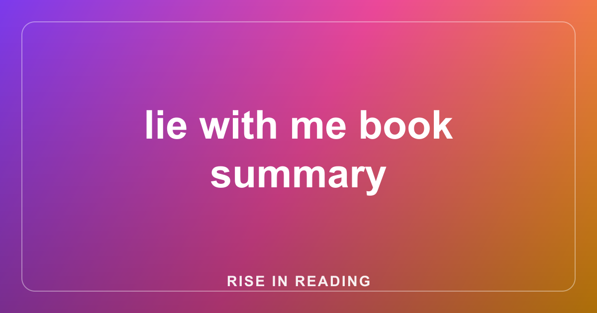 lie with me book summary