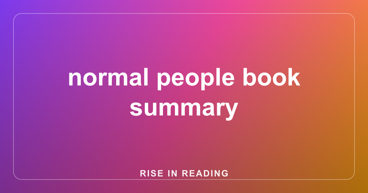normal people book summary