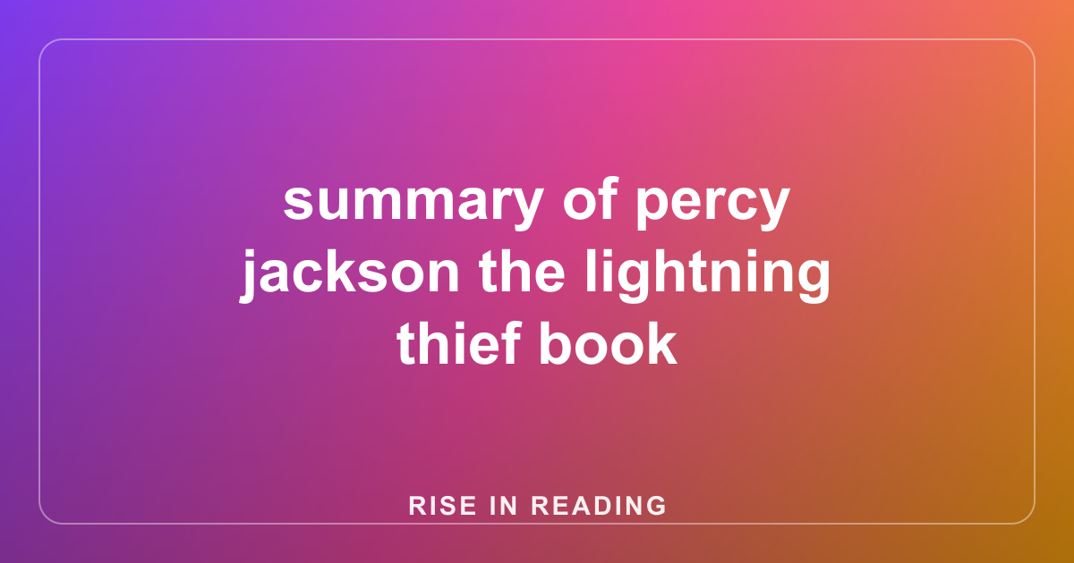 summary of percy jackson the lightning thief book