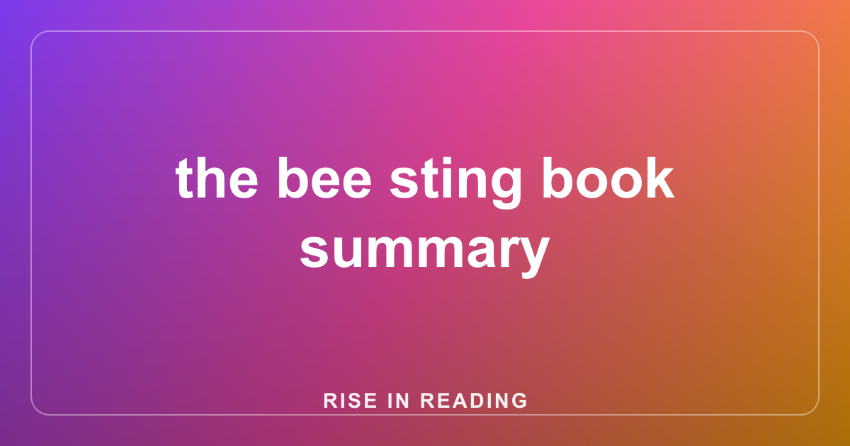 the bee sting book summary