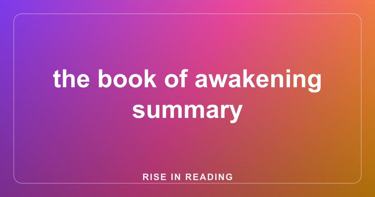 the book of awakening summary
