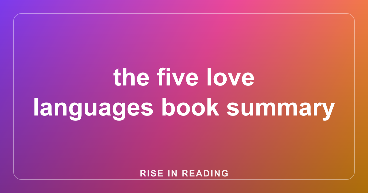 the five love languages book summary