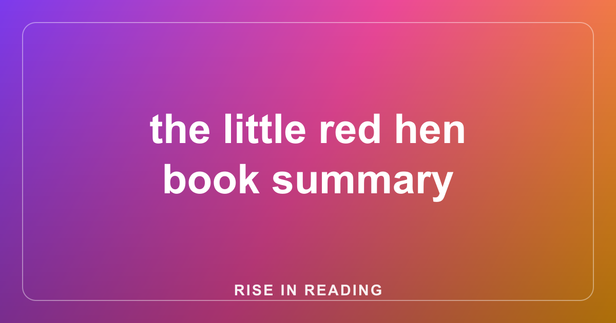 the little red hen book summary