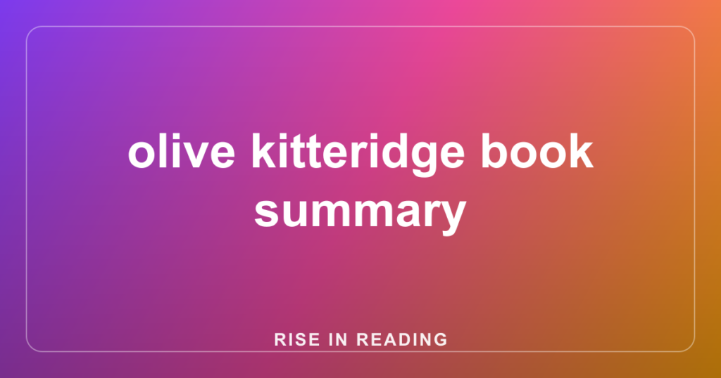 olive kitteridge book summary
