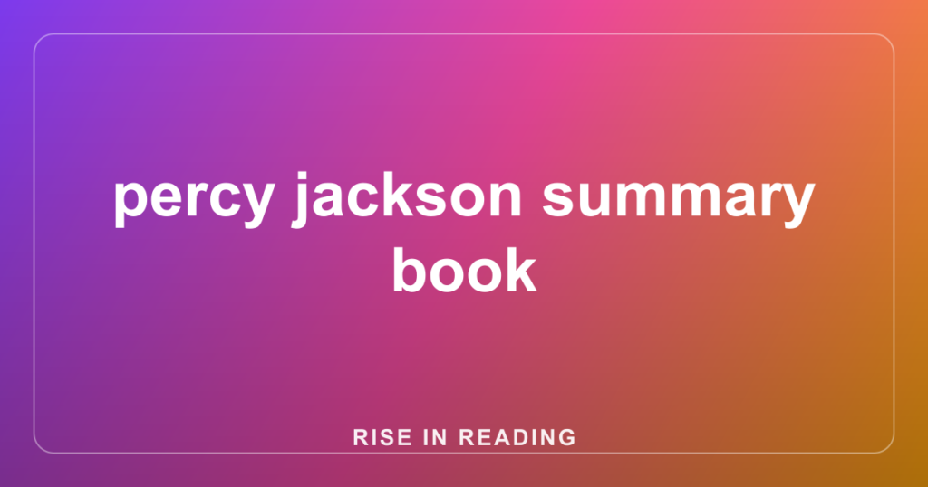 percy jackson summary book