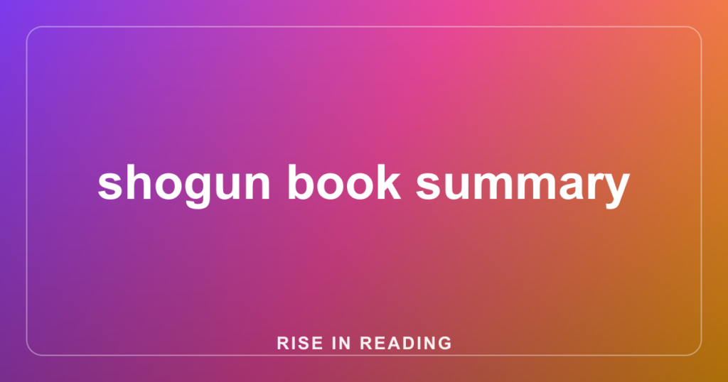 shogun book summary