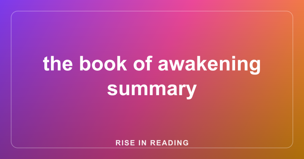 the book of awakening summary