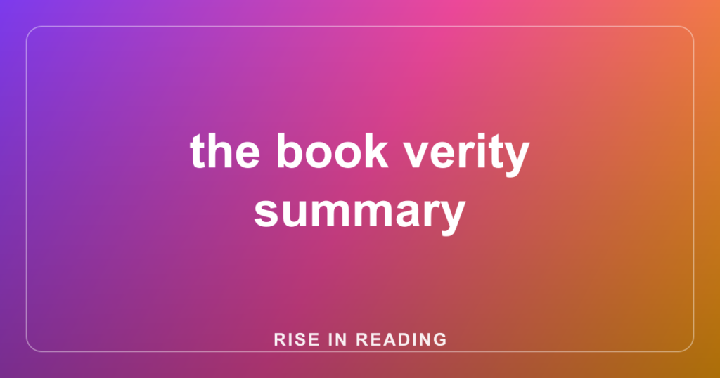 the book verity summary