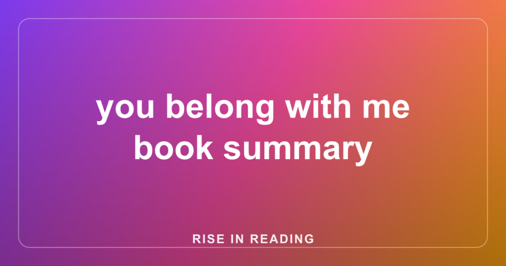 you belong with me book summary
