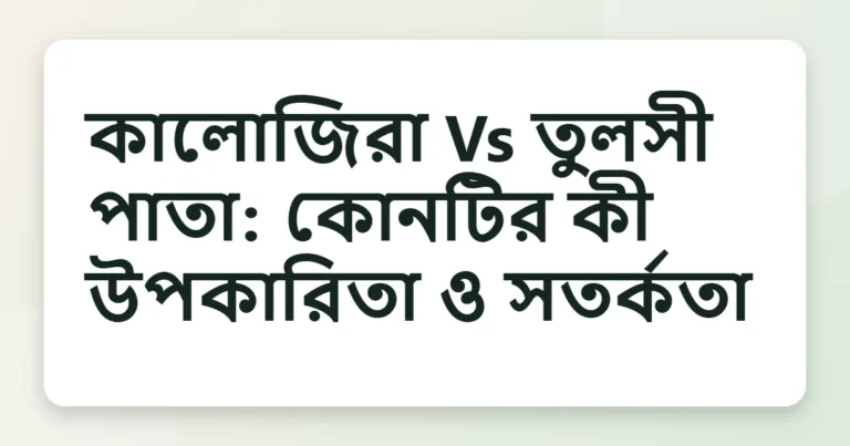 Article title card for কালোজিরা Vs তুলসী পাতা: কোনটির কী উপকারিতা ও সতর্কতা